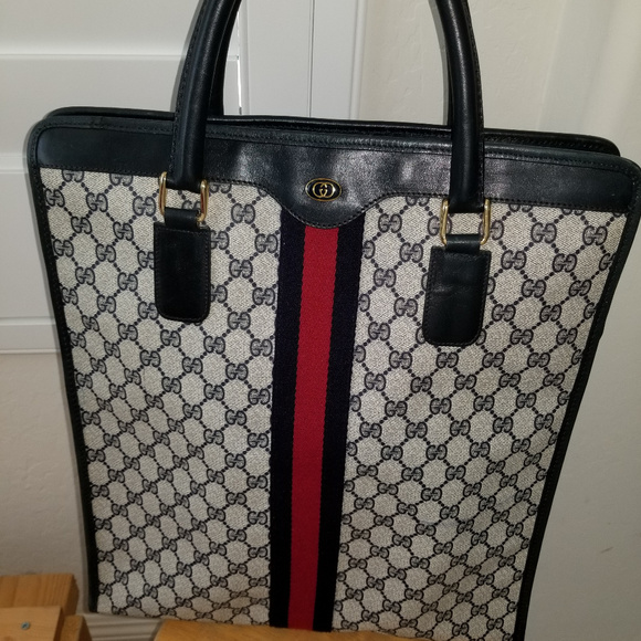 Gucci Handbags - PRETTY VINTAGE GUCCI WEBBED GG XL TOTE